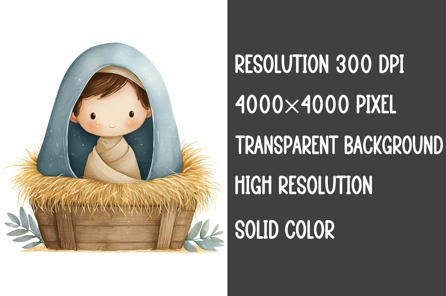 Cute Christmas Nativity Clipart PNG – Religious Christmas Designs