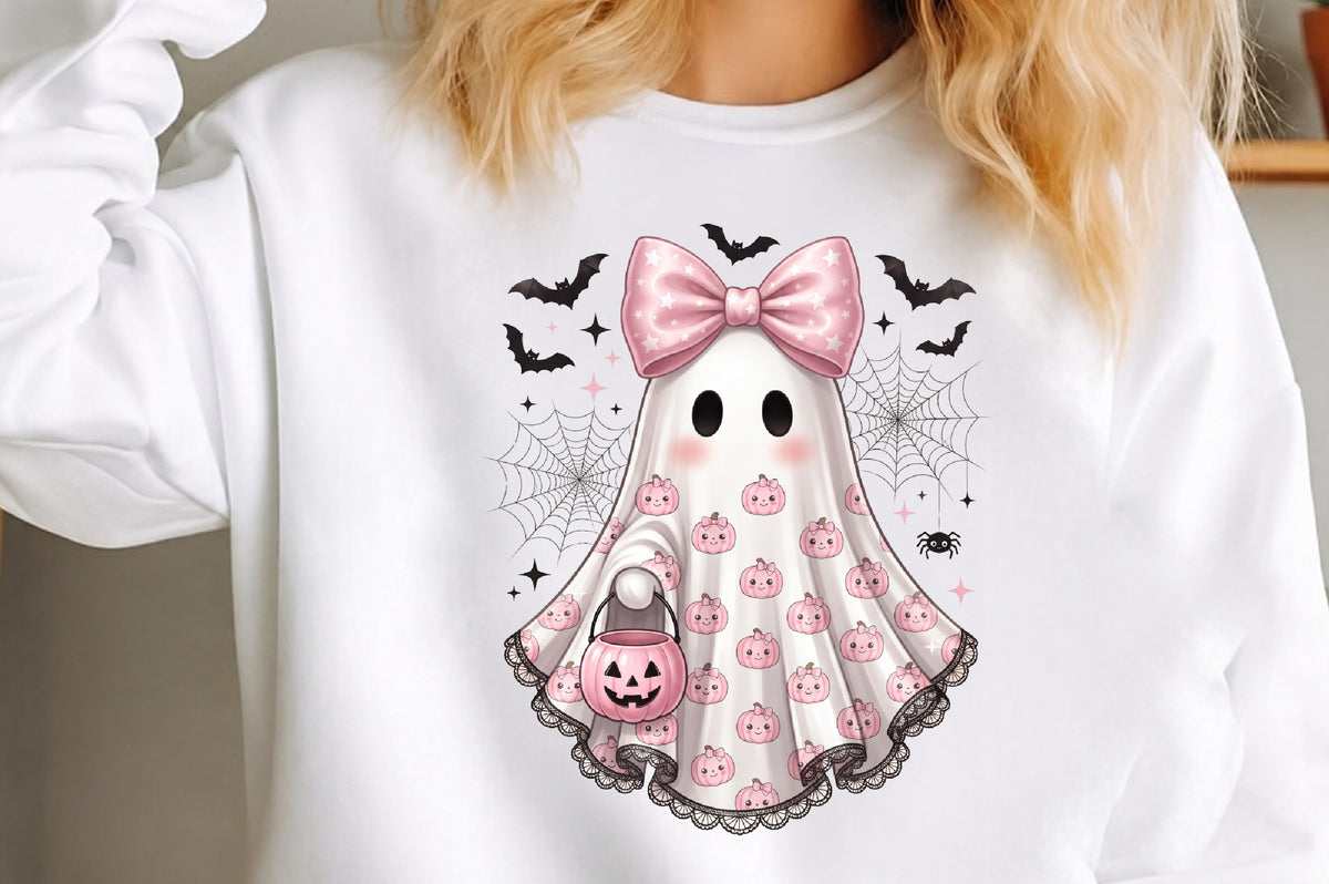 Cute Pink Coquette Ghost PNG