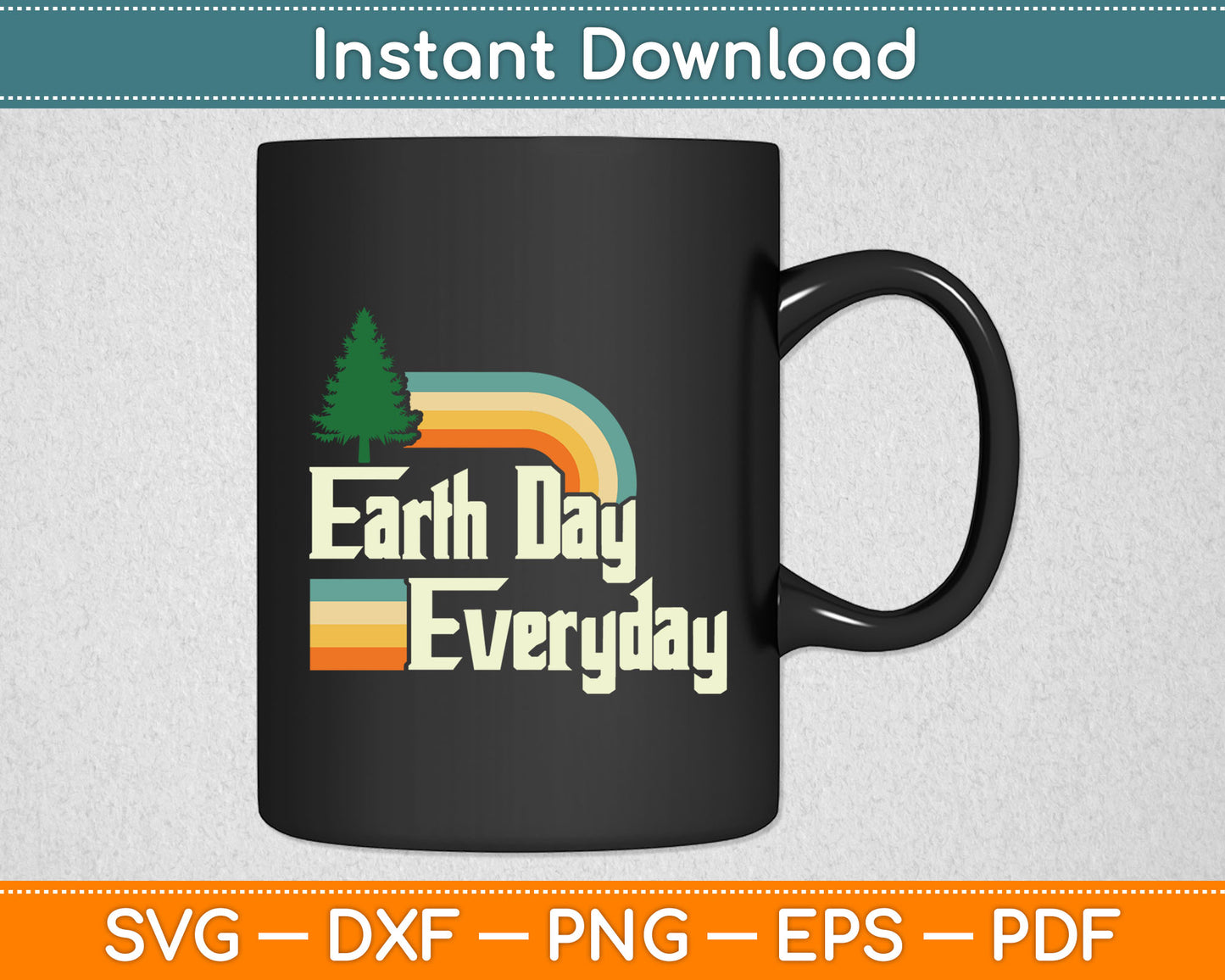 Cute Earth Day Everyday Retro Vintage Svg Digital Cutting File