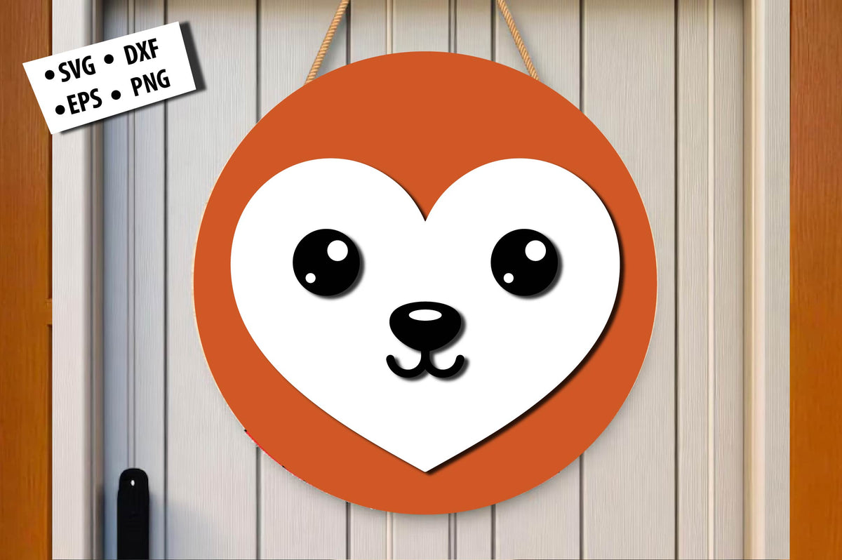 Cute Fox Face Christmas Laser Cut SVG
