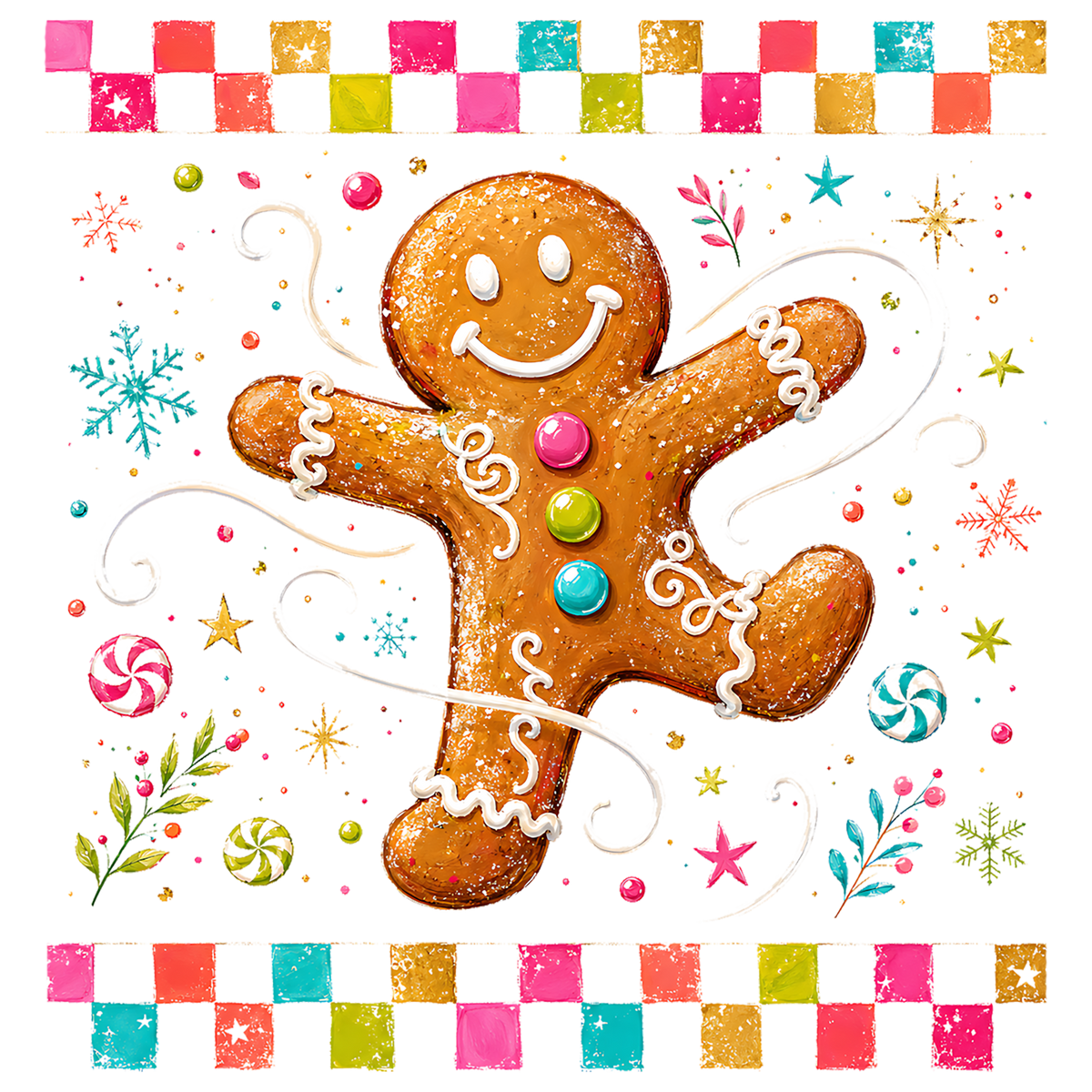 Cute Gingerbread Man Christmas PNG