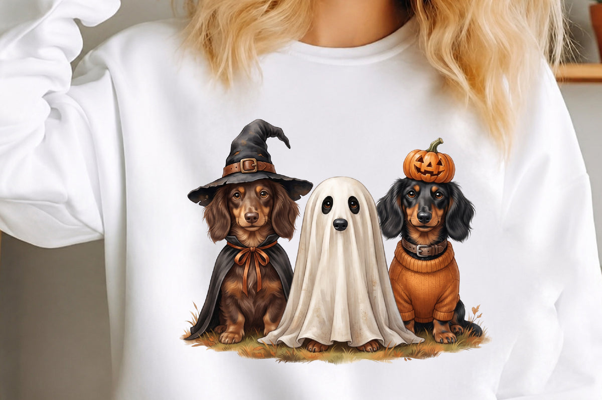 Cute Halloween Dachshund Dogs PNG