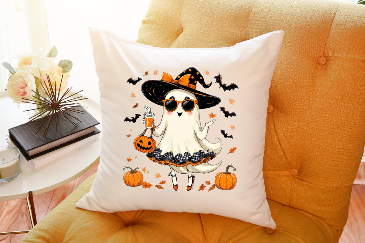 Cute Coquette Halloween Ghost Witch PNG Clipart