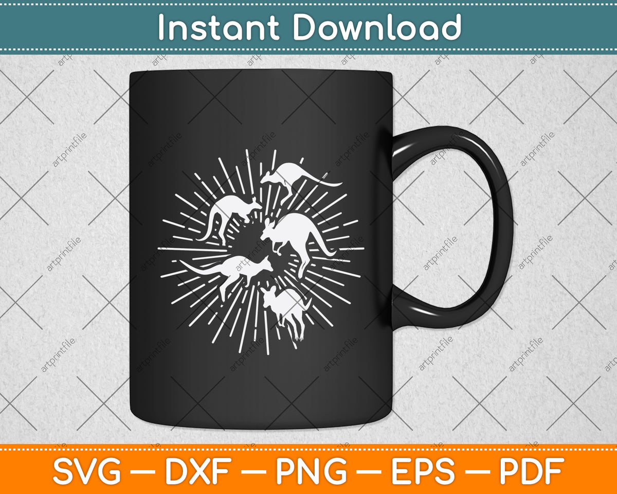 Cute Kangaroos Lover Svg Png Dxf Digital Cutting File