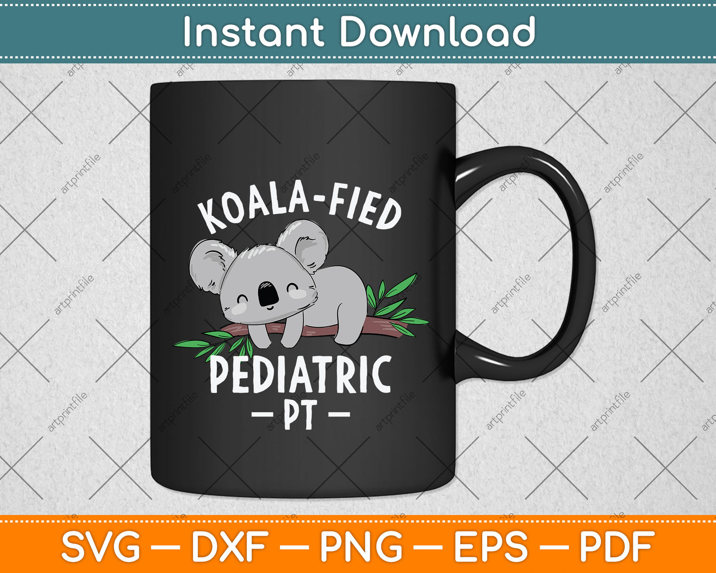 Cute Koala Pediatric PT Physical Therapy Svg Png Dxf Digital Cutting File