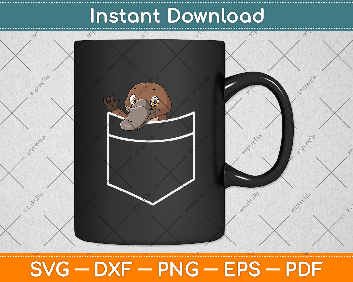 Cute Platypus In A Pocket Svg Png Dxf Digital Cutting File