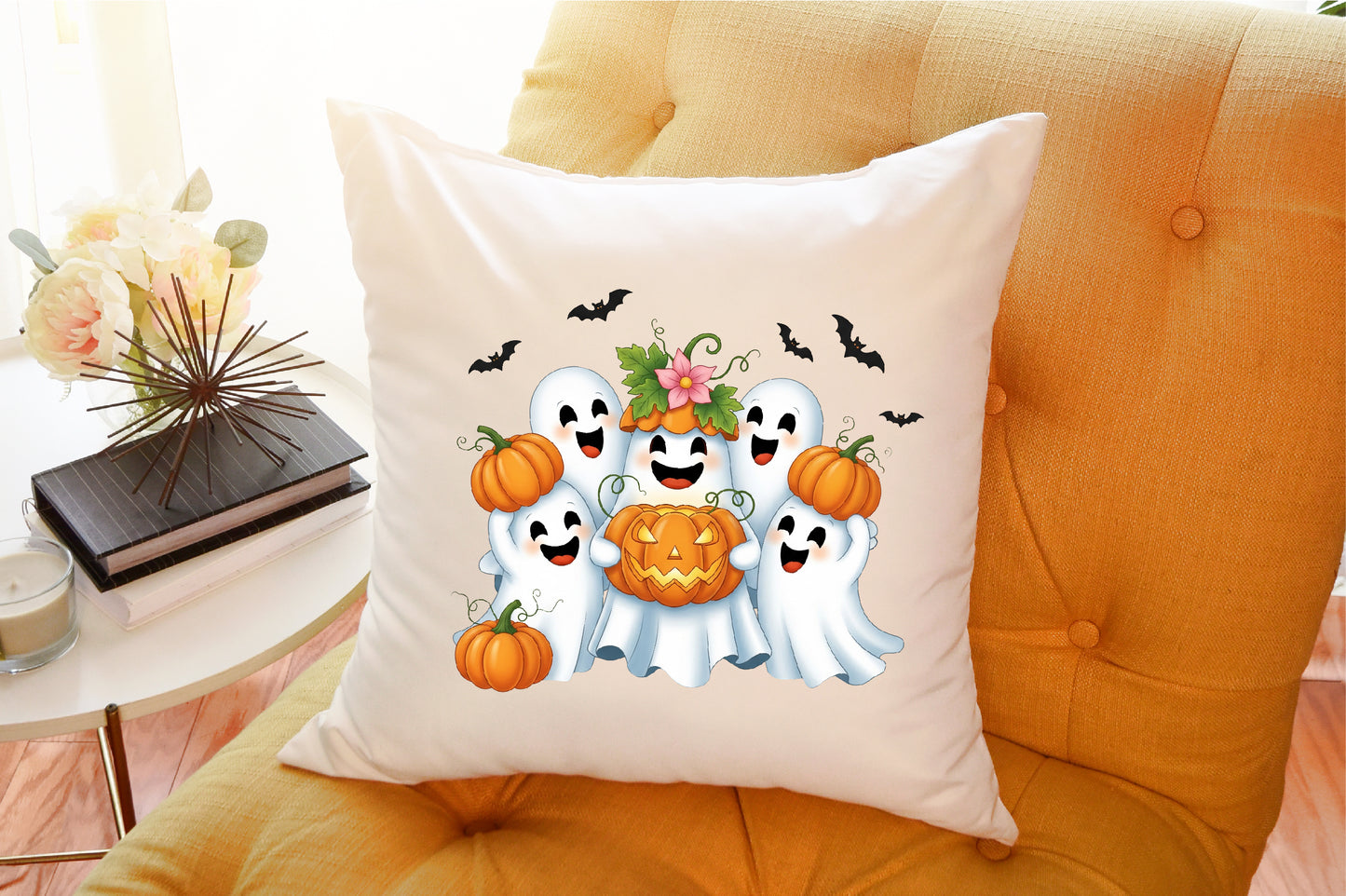 Cute Spooky Ghost Pumpkin Halloween PNG