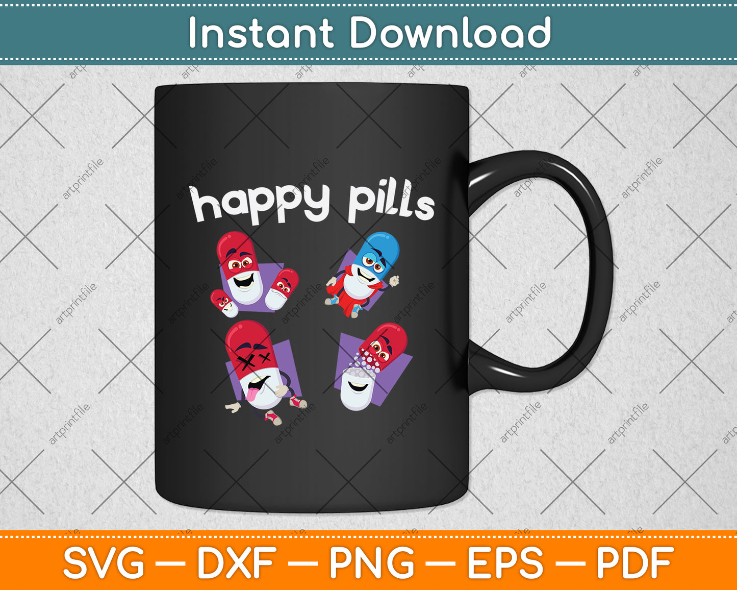 Cute Wombat Happy Pills Svg Png Dxf Digital Cutting File