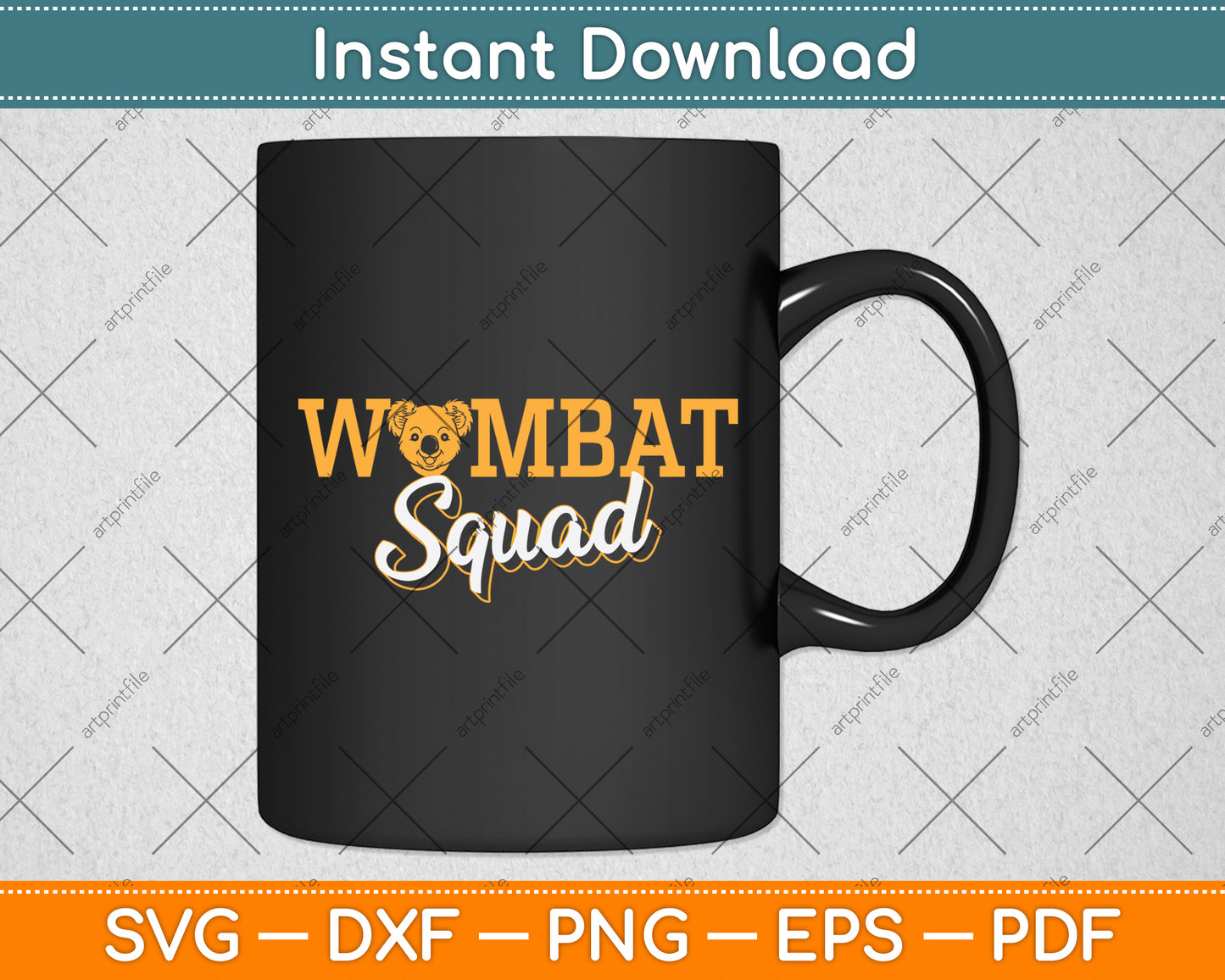 Cute Wombat Squad Svg Png Dxf Digital Cutting File