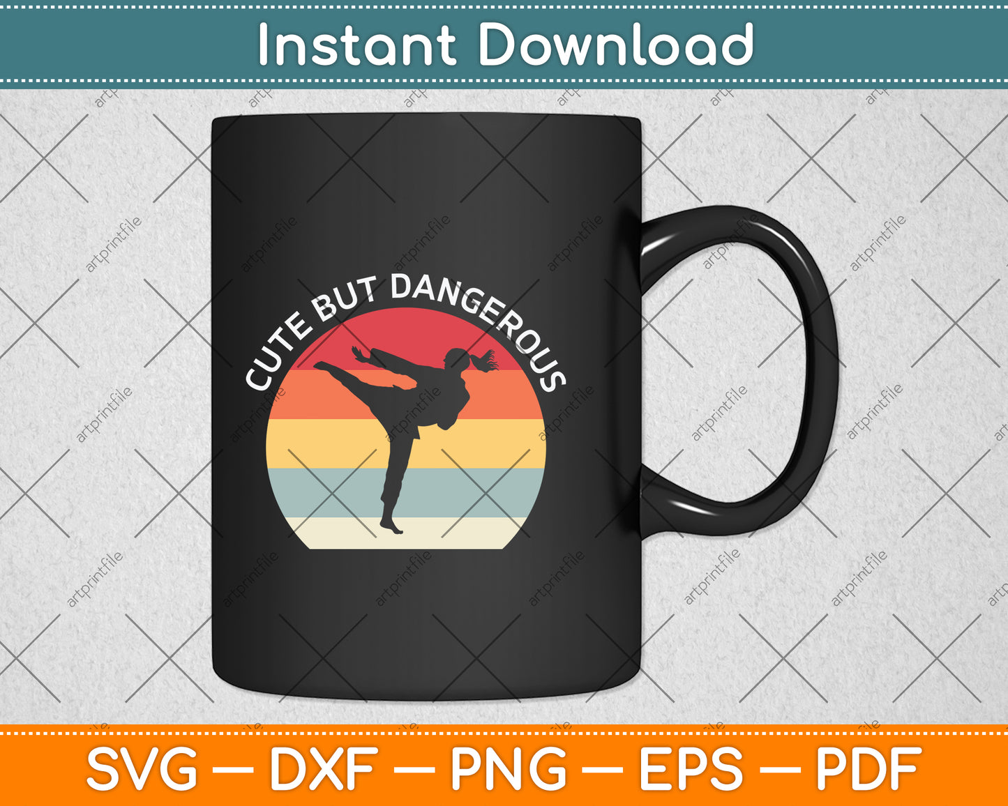 Cute but Dangerous Vintage Retro Svg Png Dxf Digital Cutting File