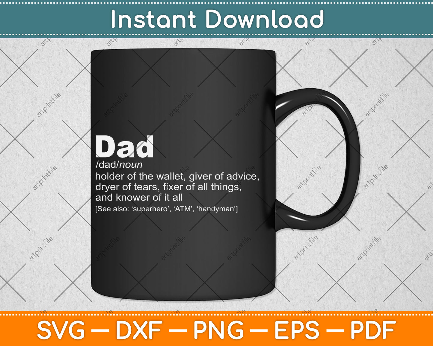 Dad Definition Fathers Day Svg Digital Cutting File