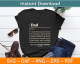 Dad Noun Funny Definition Father's Day Svg Digital Cutting File