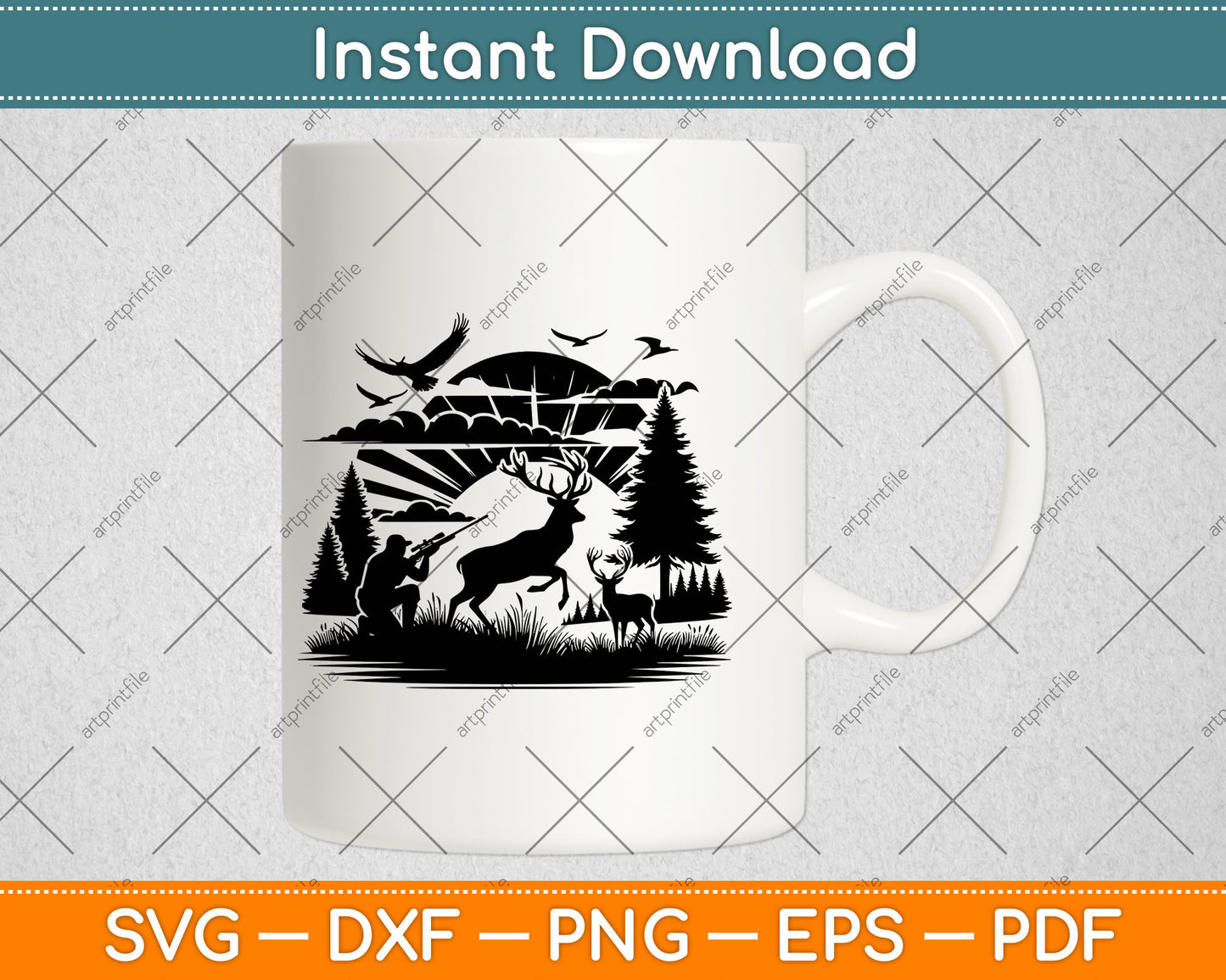 Deer Hunting Svg Design Digital Cutting File