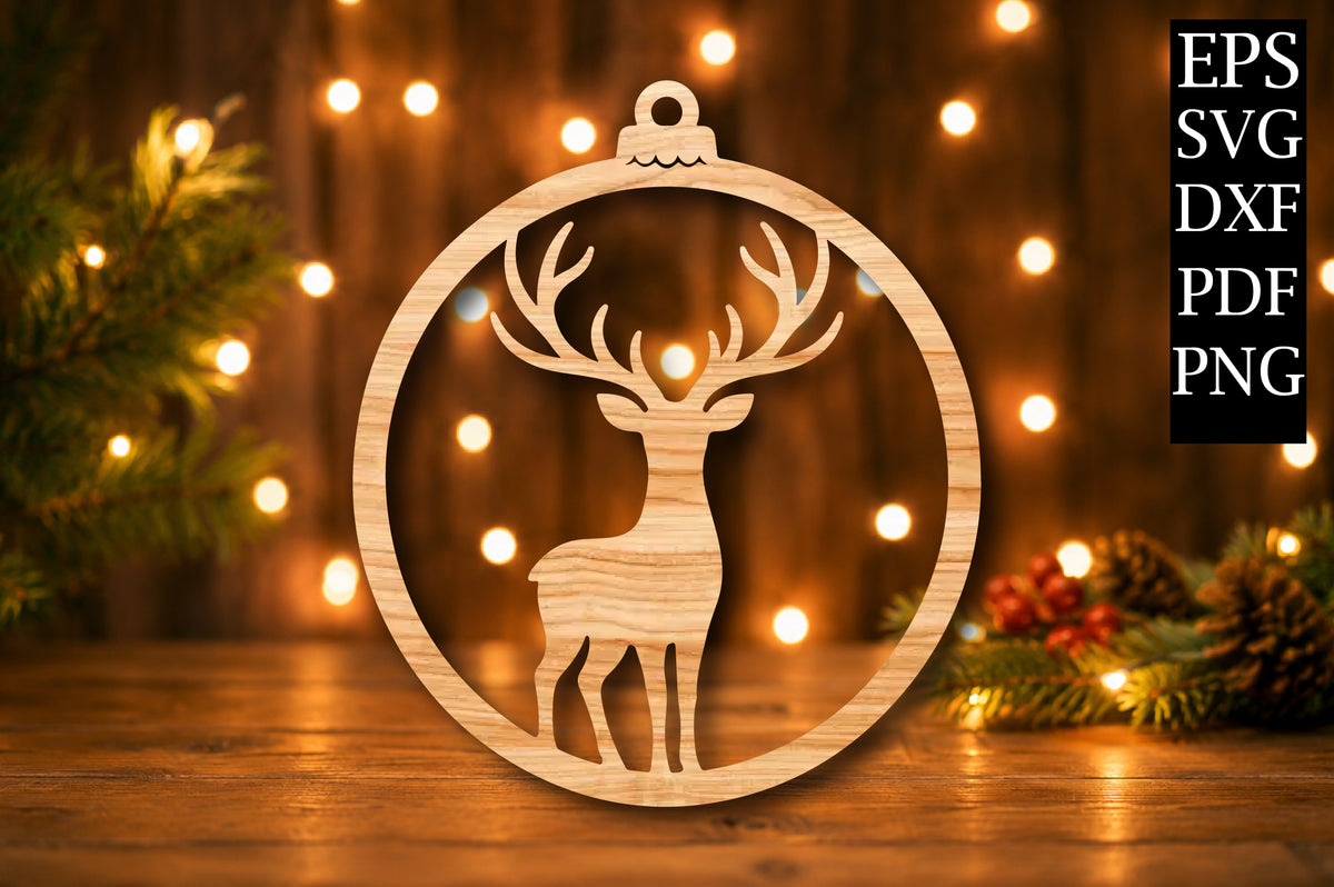 Deer Christmas Ornament SVG
