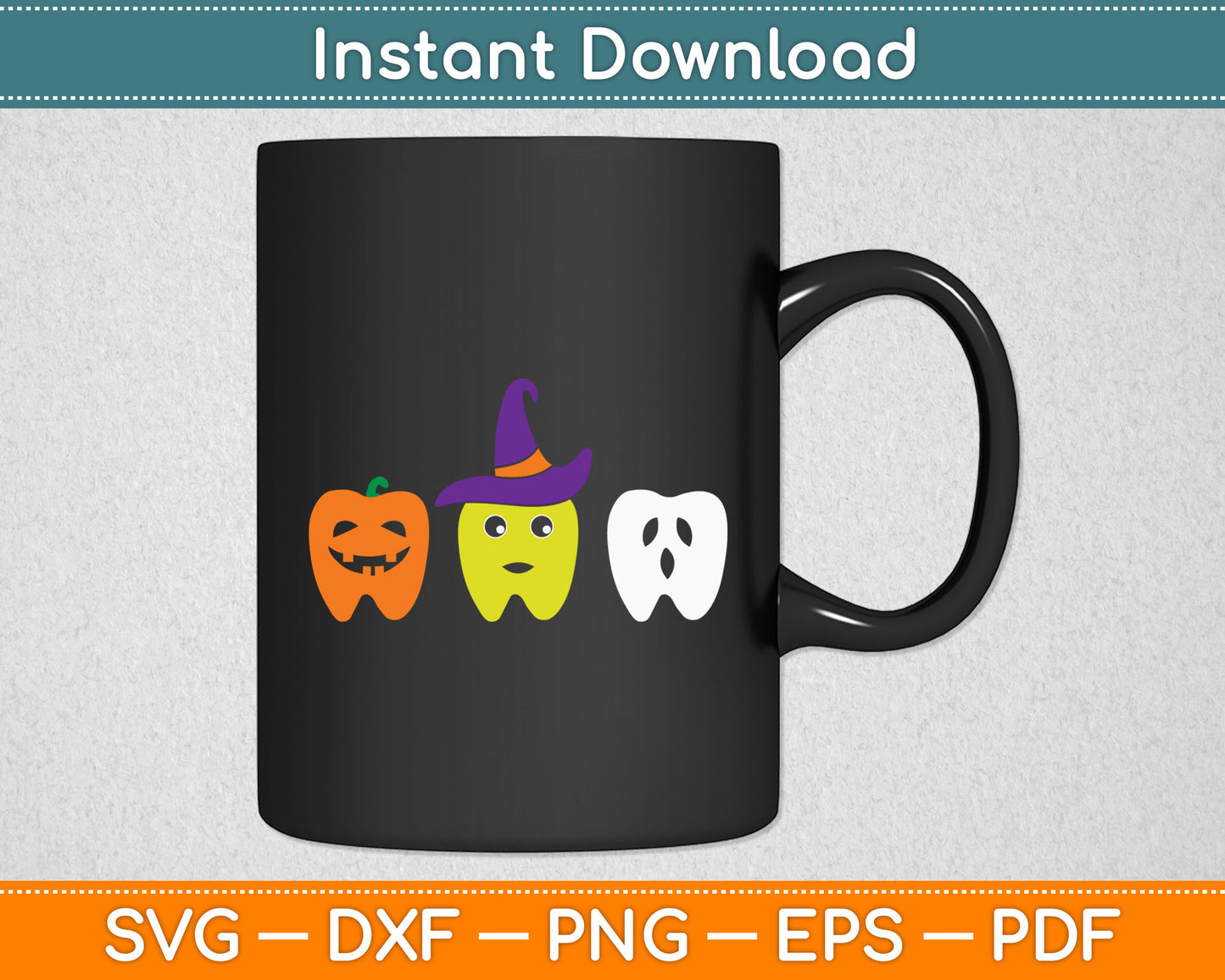 Dental Hygienist Halloween Pumpkin Ghost Witch Tooth Doctor Svg Digital Cutting File