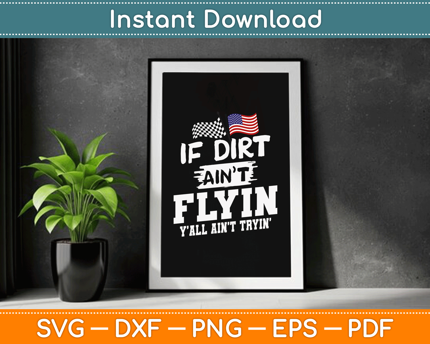 Dirt Track Racing Sprint Car Racing SVG Digital Cutting File