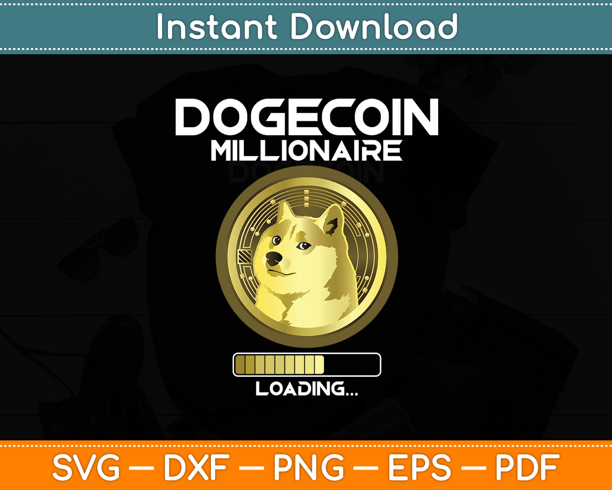 Dogecoin Millionaire Loading Crypto Cryptocurrency Funny Svg Cut File –  artprintfile