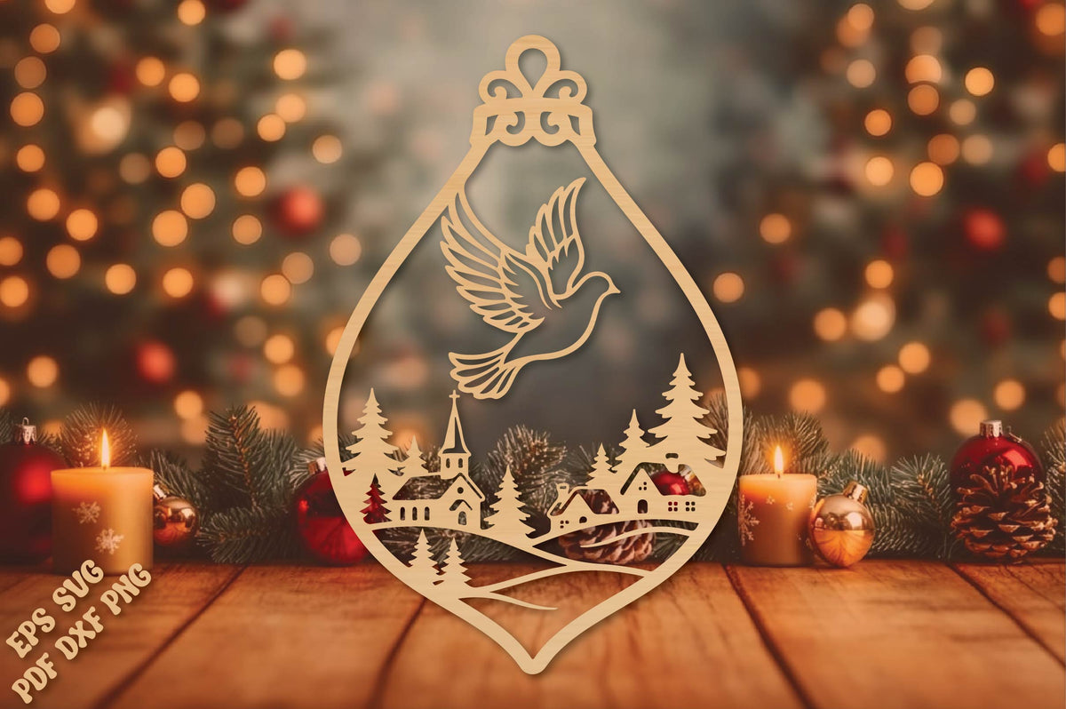 Dove Christmas Ornament SVG