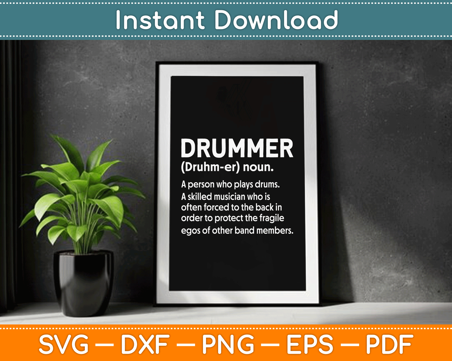 Drummer Funny - Drummer A Person Who Plays Drums SVG Digital Cutting File