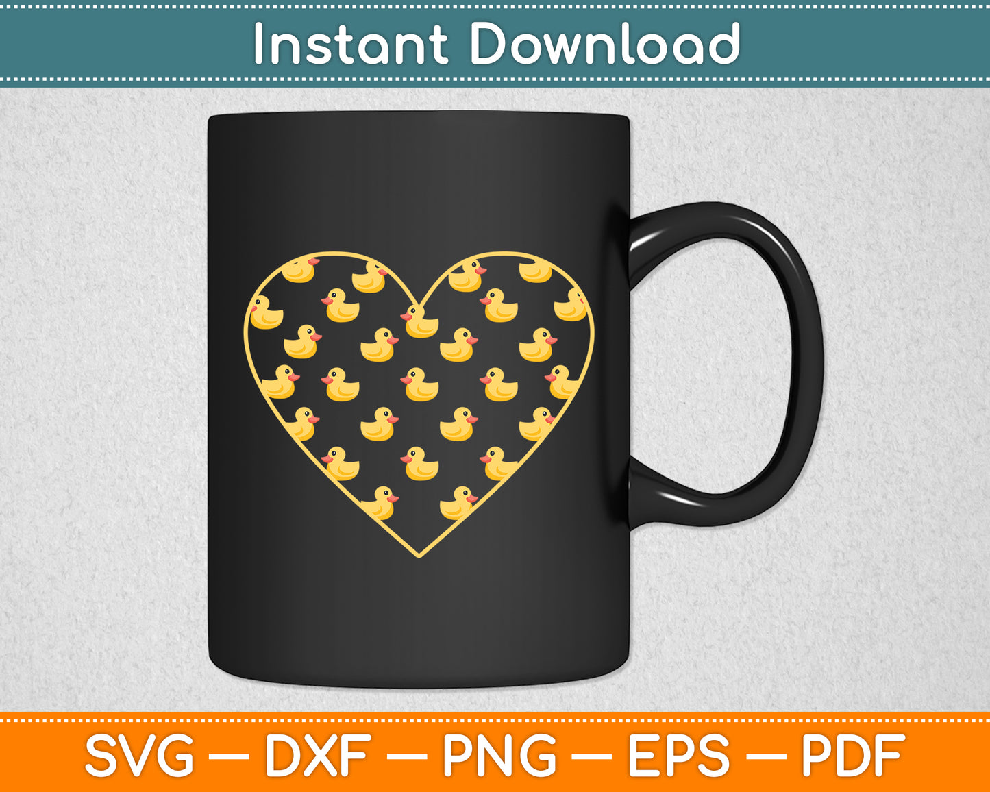 Duck Heart Symbol Love - Duck Lover Svg Png Dxf Digital Cutting File