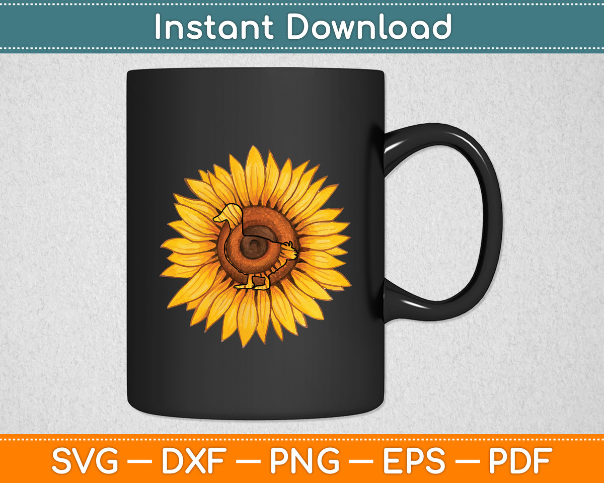 Duck Sunflower Lover Svg Png Dxf Digital Cutting File