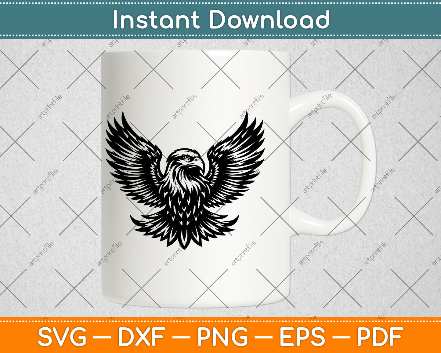 Eagle with American Flag Svg Digital Cutting File