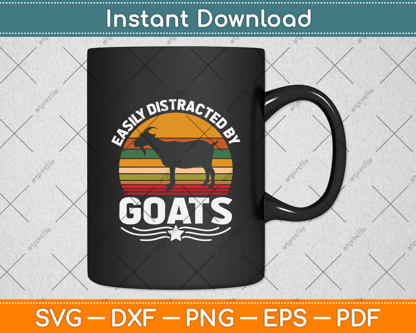 Easily Distracted By Goats Svg Digital Cutting File