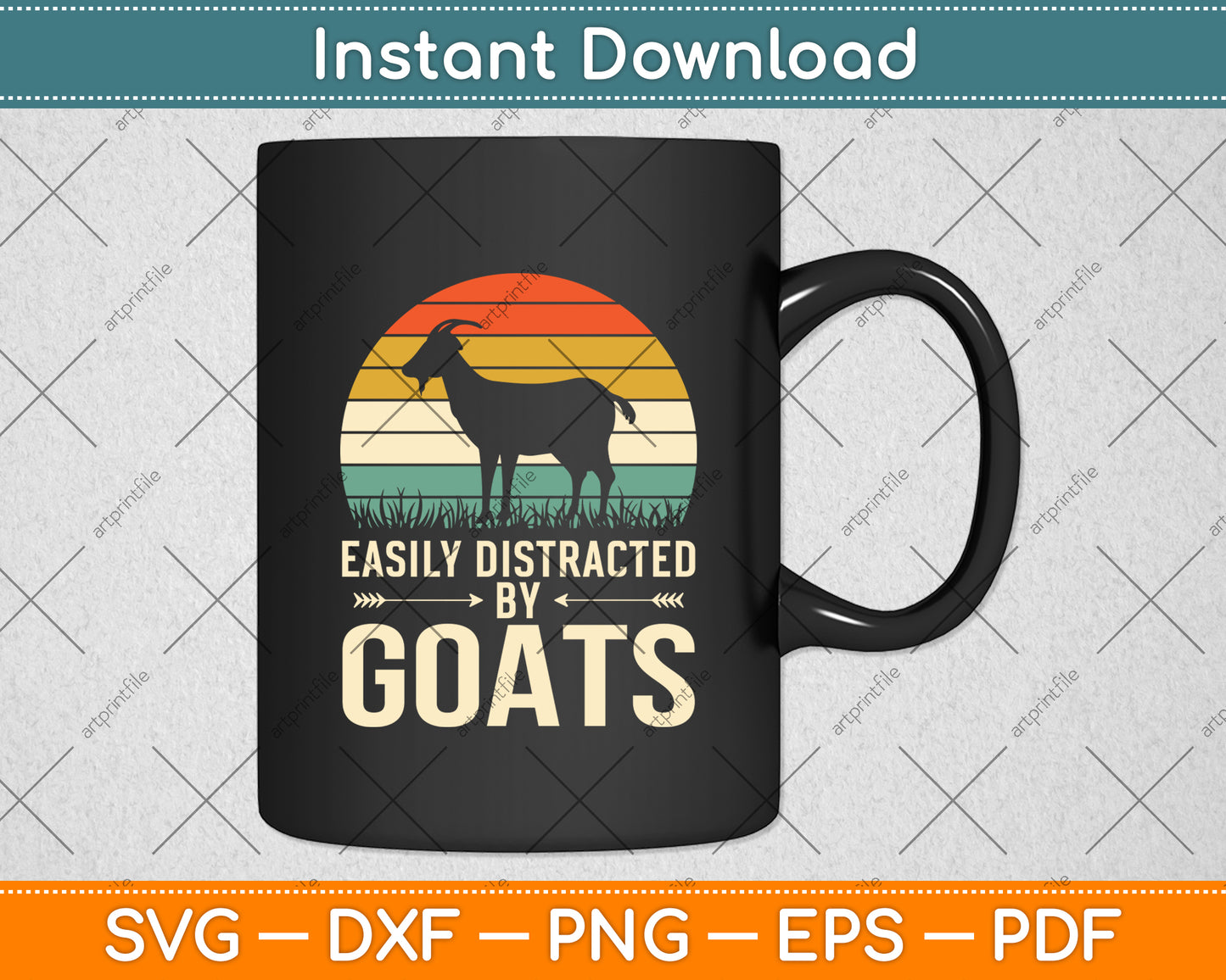 Easily Distracted By Goats Svg Digital Cutting File