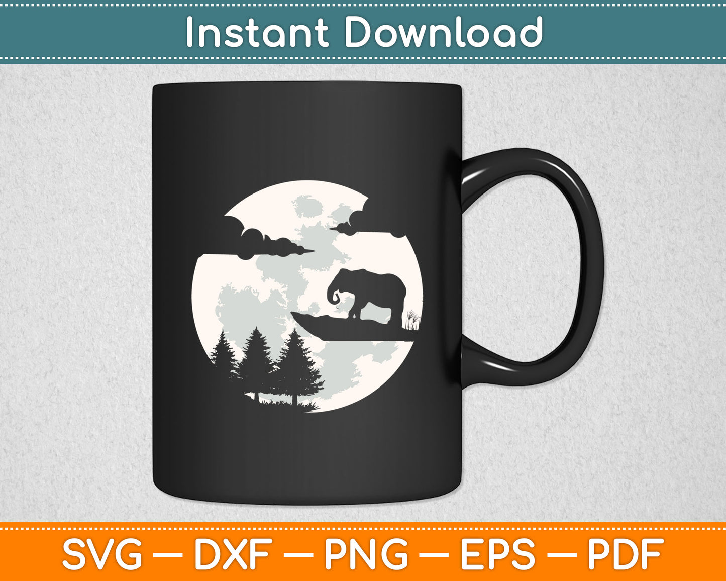 Elephant Zoo Wildlife Animal Silhouette Svg Digital Cutting File