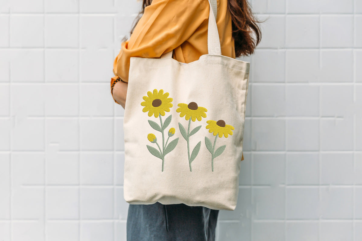 Yellow Daisies Embroidery Design – Beautiful Daisy Flower Machine Embroidery Pattern, Floral & Spring Nature Embroidery Design