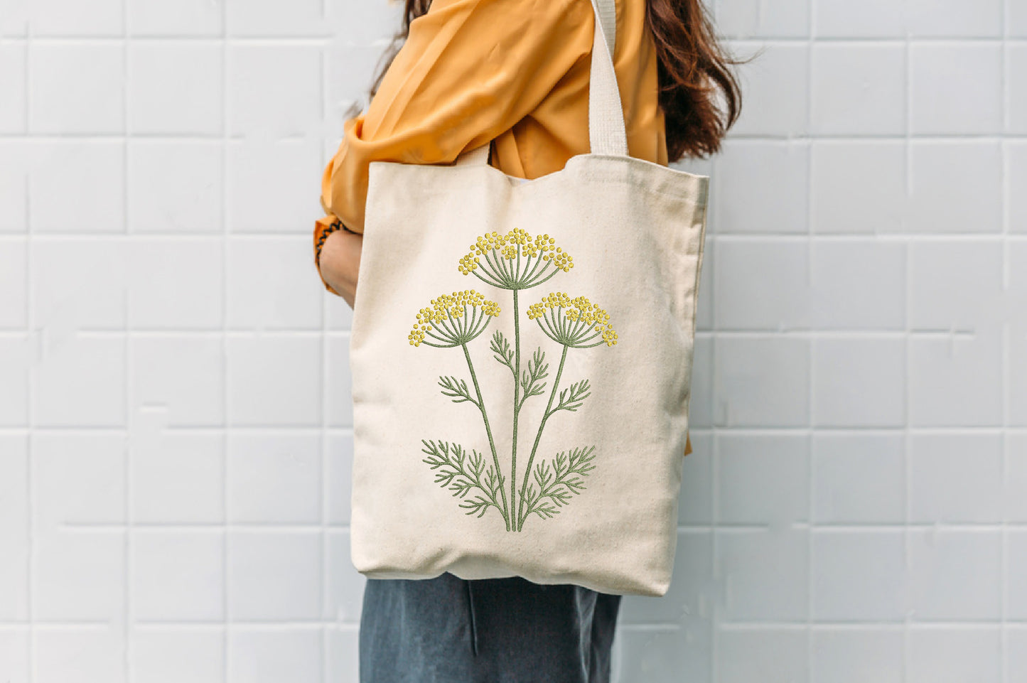 Umbel Flower Embroidery Design – Elegant Umbel Floral Machine Embroidery Pattern, Botanical Flower Embroidery Design