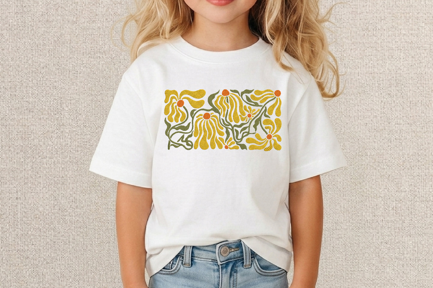 Abstract Flowers Embroidery Design – Modern Artistic Floral Machine Embroidery Pattern, Unique Abstract Flower Embroidery Design