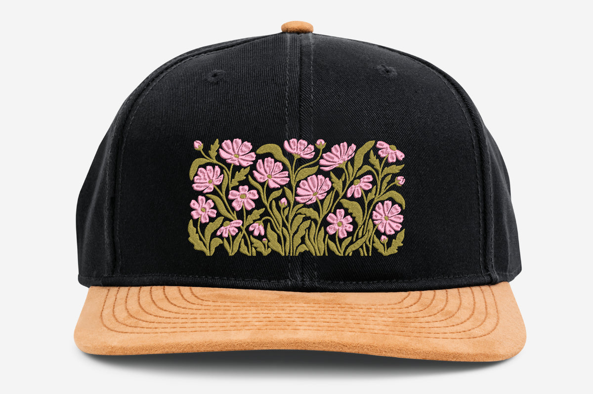 Pink Blossoms Embroidery Design – Beautiful Pink Flower Machine Embroidery Pattern, Elegant Floral Botanical Embroidery Design