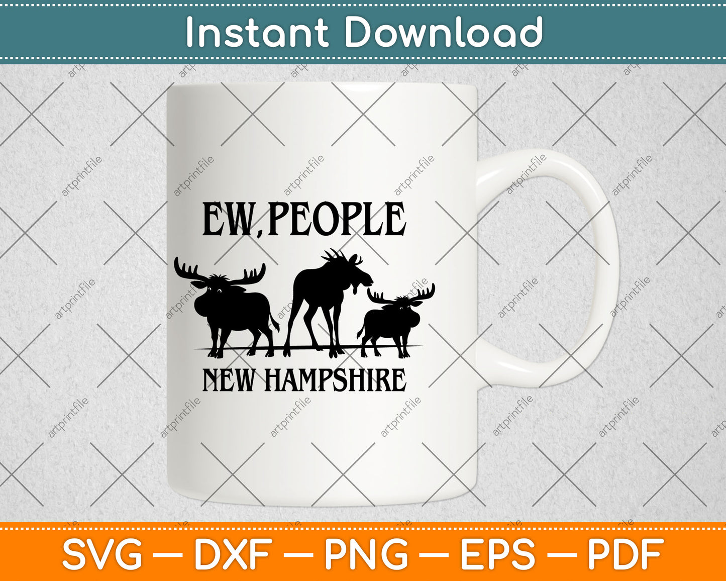Ew People New Hampshire Moose Svg Digital Cutting File