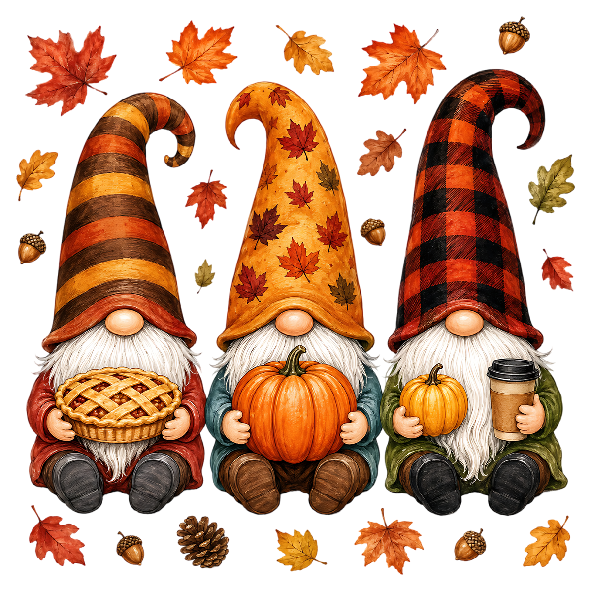 Fall Gnomes Pumpkin Harvest PNG