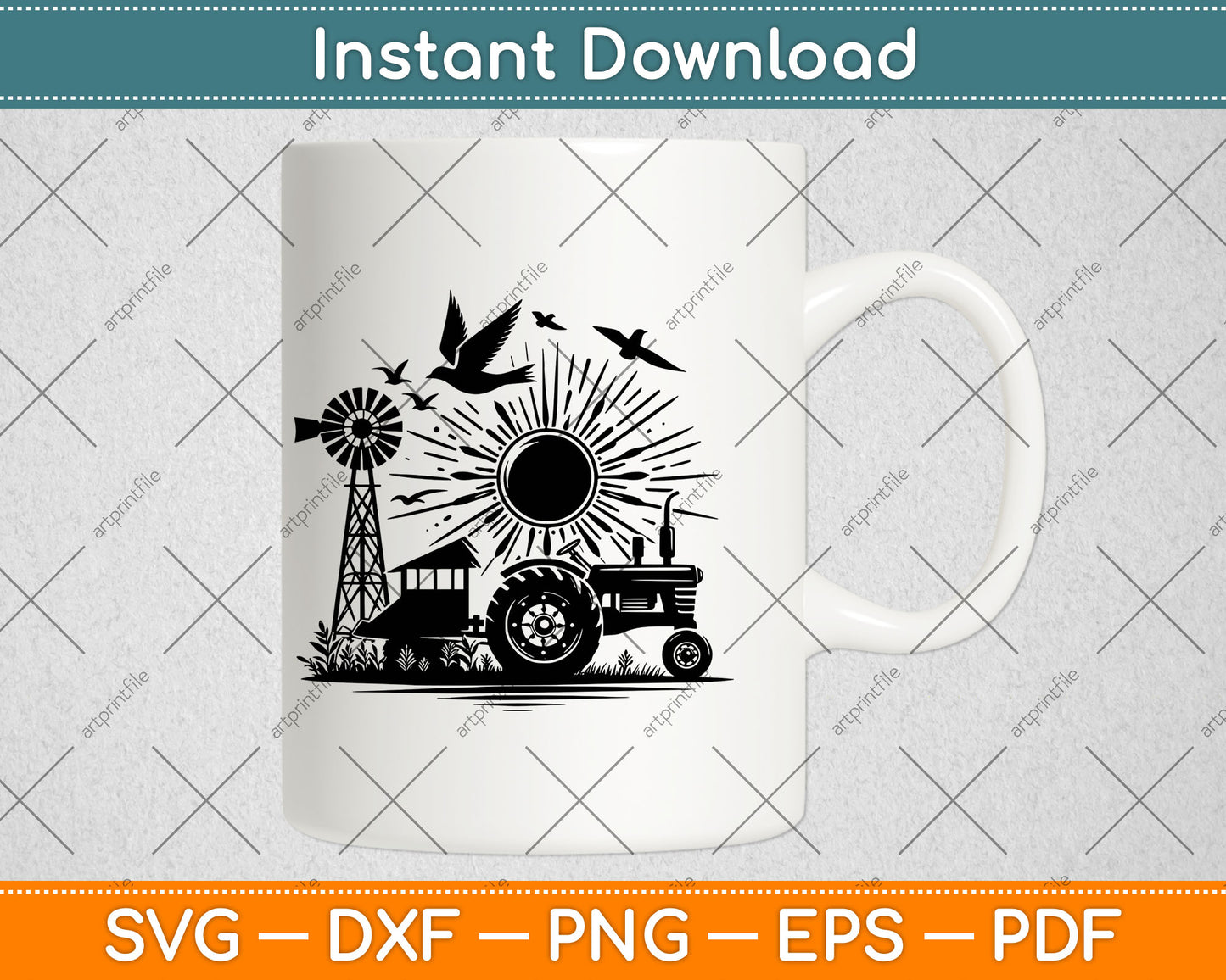 Farm Tractor Fathers Day Svg Digital Cutting File