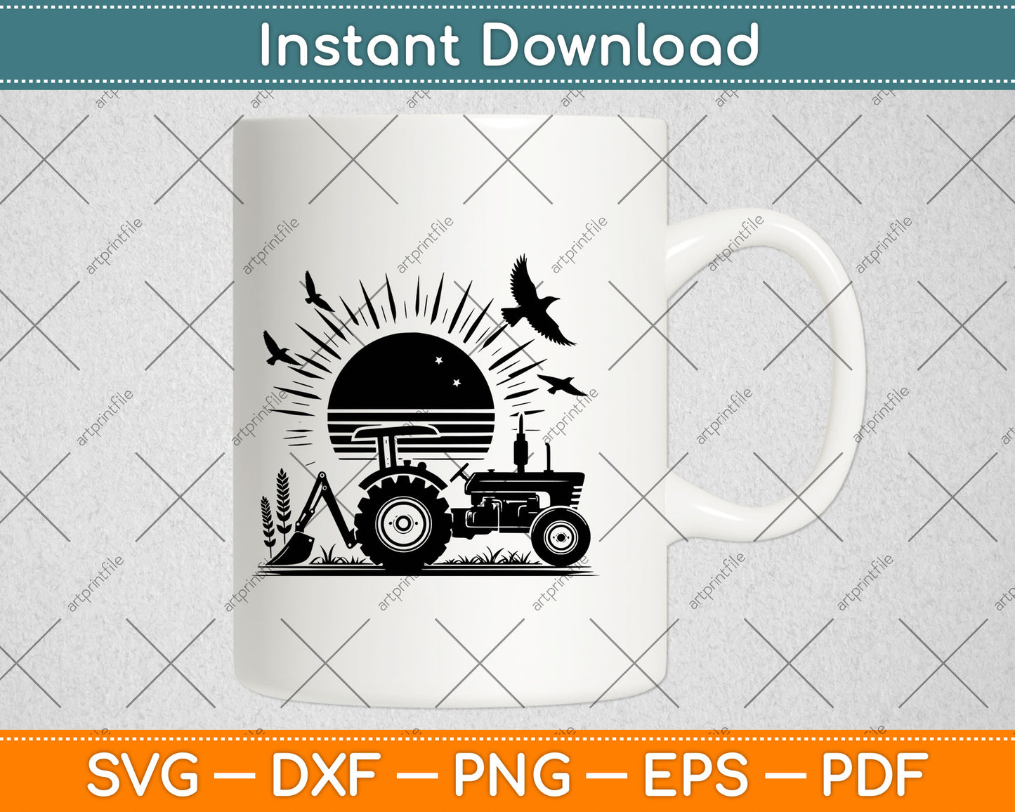 Farm Tractor Fathers Day Svg Digital Cutting File