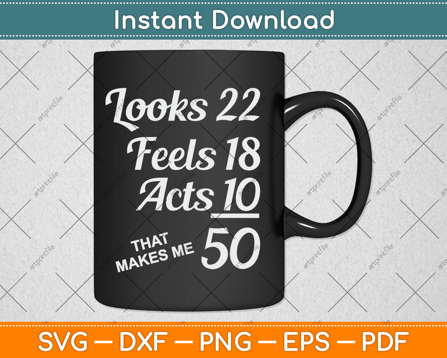 Fifty Years Old Birthday Present For 50 Year Old Svg Digital Cutting File