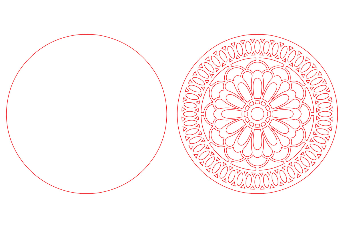 Floral Mandala Round Laser Cut SVG