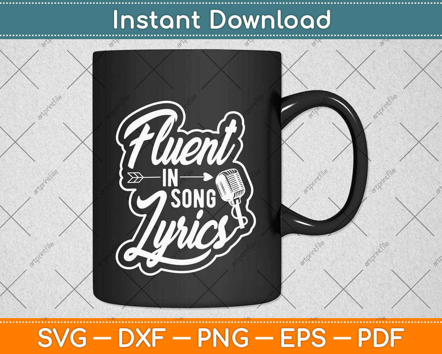 Fluent in song Lyrics Singer Svg Png Dxf Digital Cutting File