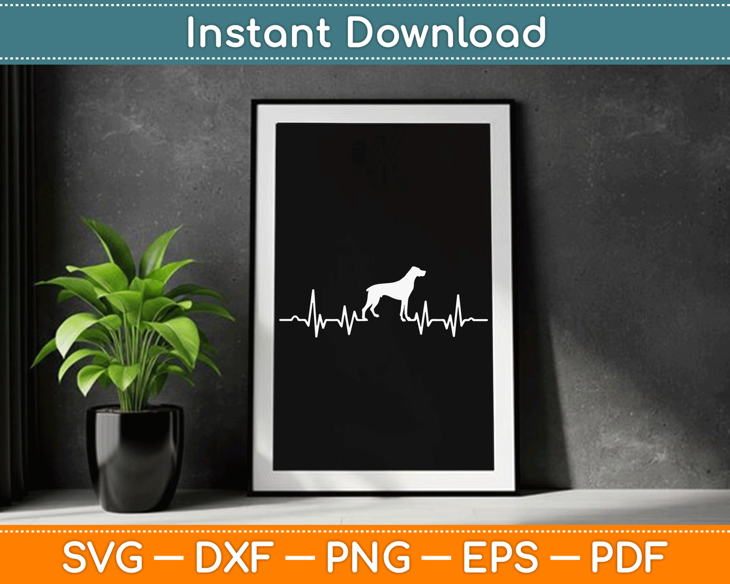 Funny Doberman Heartbeat SVG Digital Cutting File