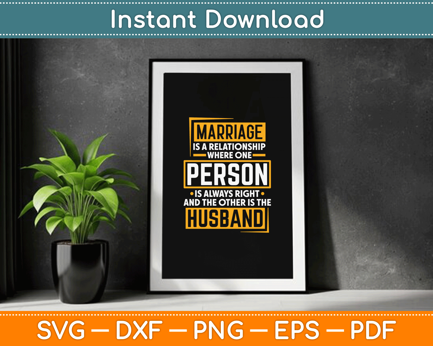 Funny Husband Wife Marriage Is A Relationship SVG Digital Cutting File