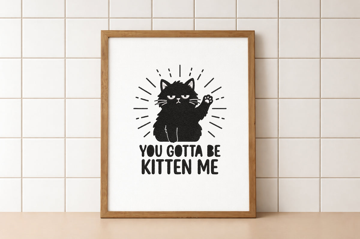 Funny Black Cat Embroidery Bundle