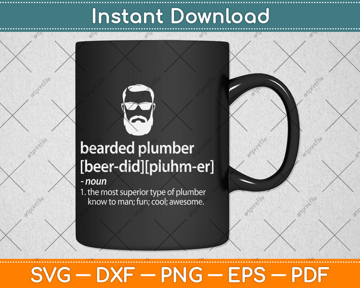 Funny Brown Beard Plumber Gift for Men Son of a Plumber Svg Digital Cutting File