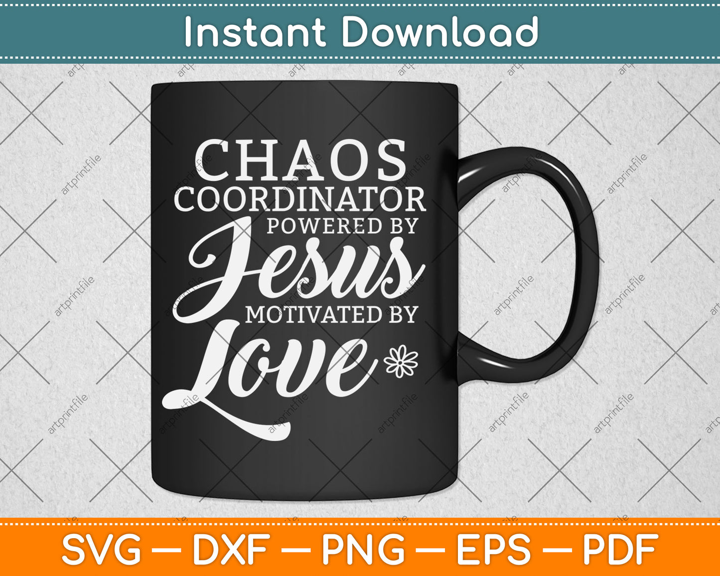 Funny Chaos Coordinator Teacher Powered By Jesus Svg Digital Cutting File