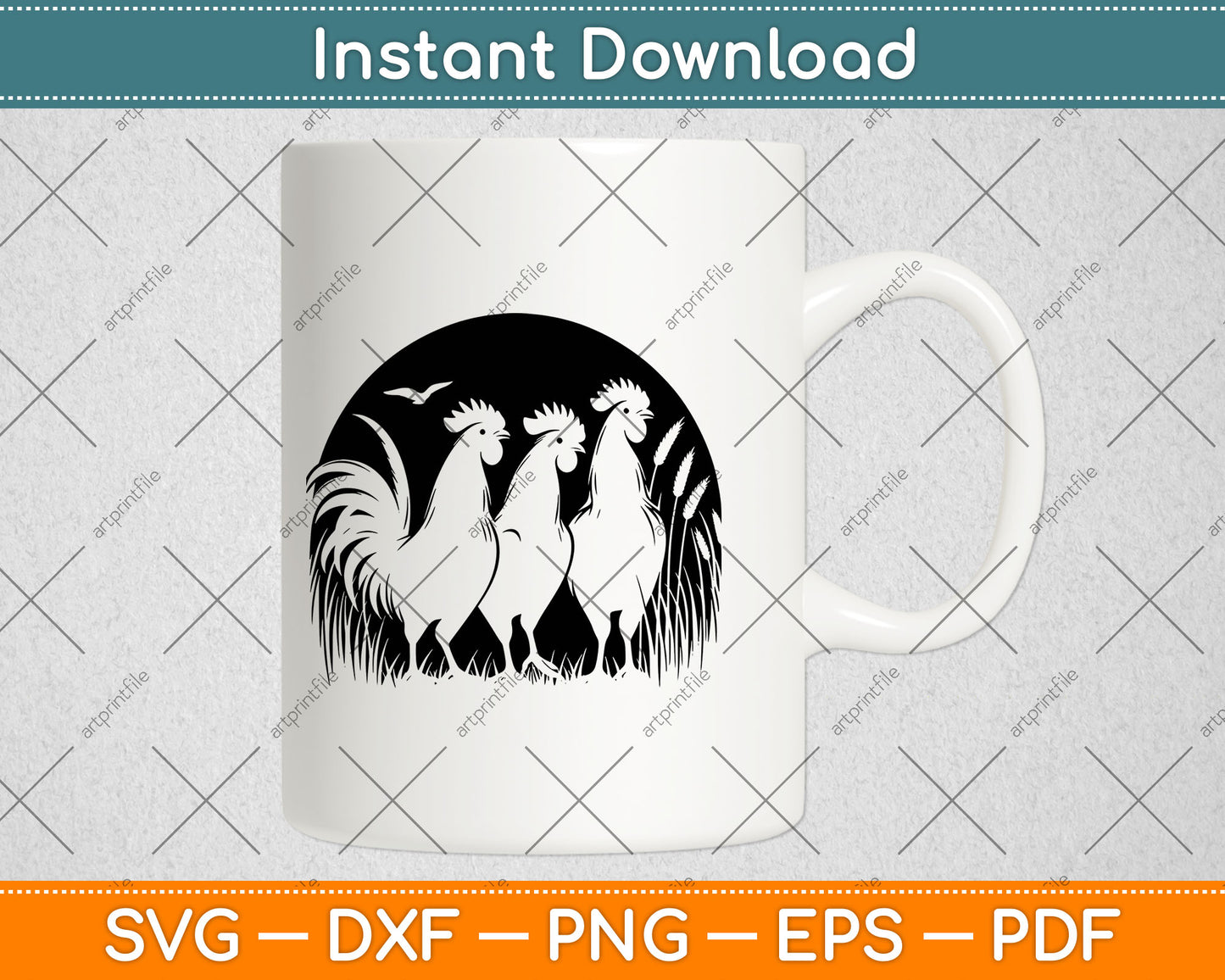 Funny Chicken Peeking Rooster Svg Digital Cutting File