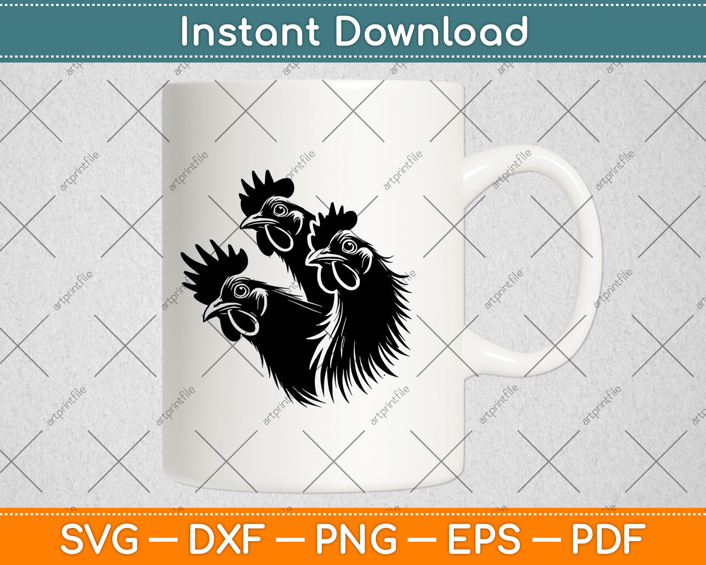 Funny Chicken Peeking Rooster Svg Digital Cutting File