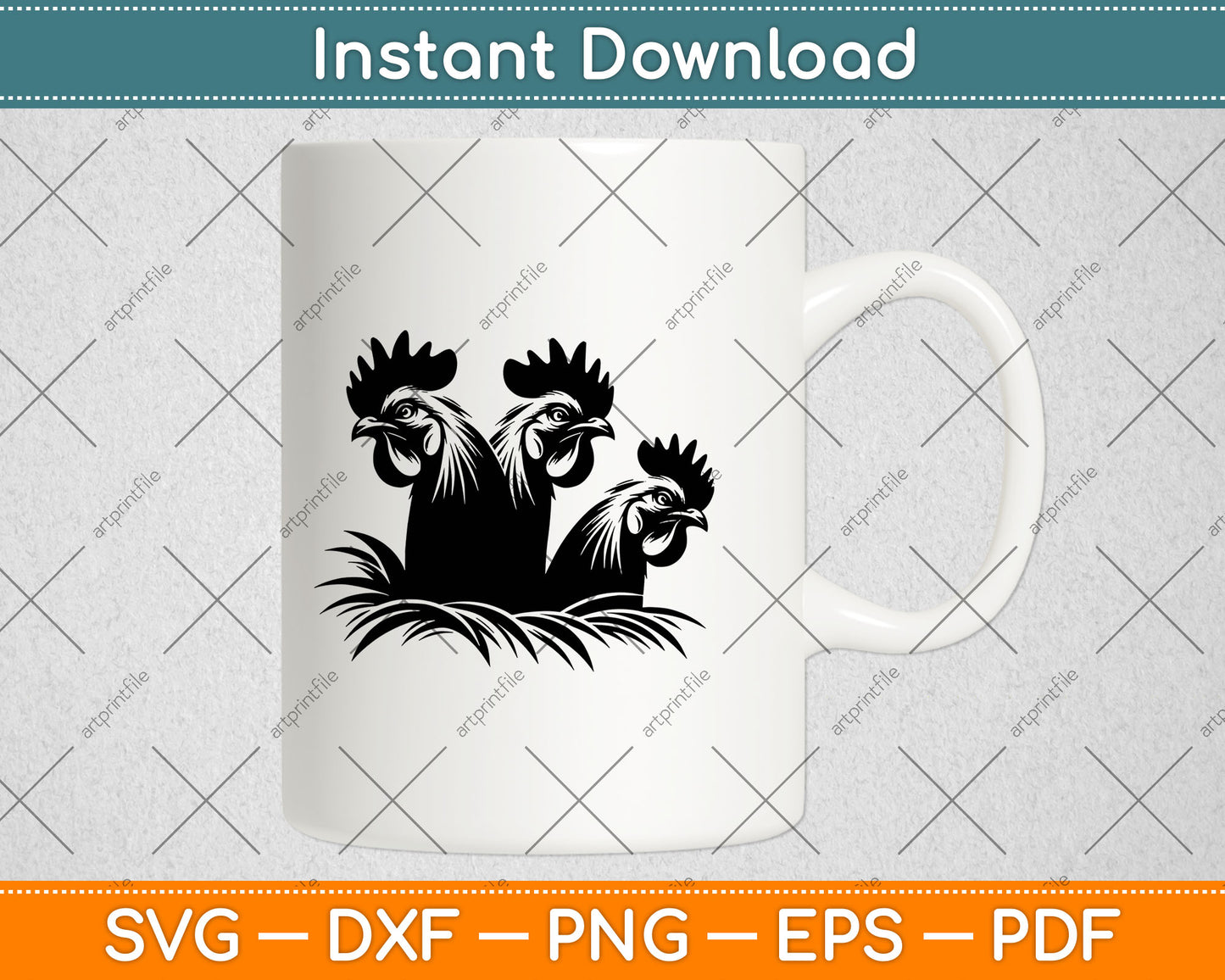 Funny Chicken Peeking Rooster Svg Digital Cutting File
