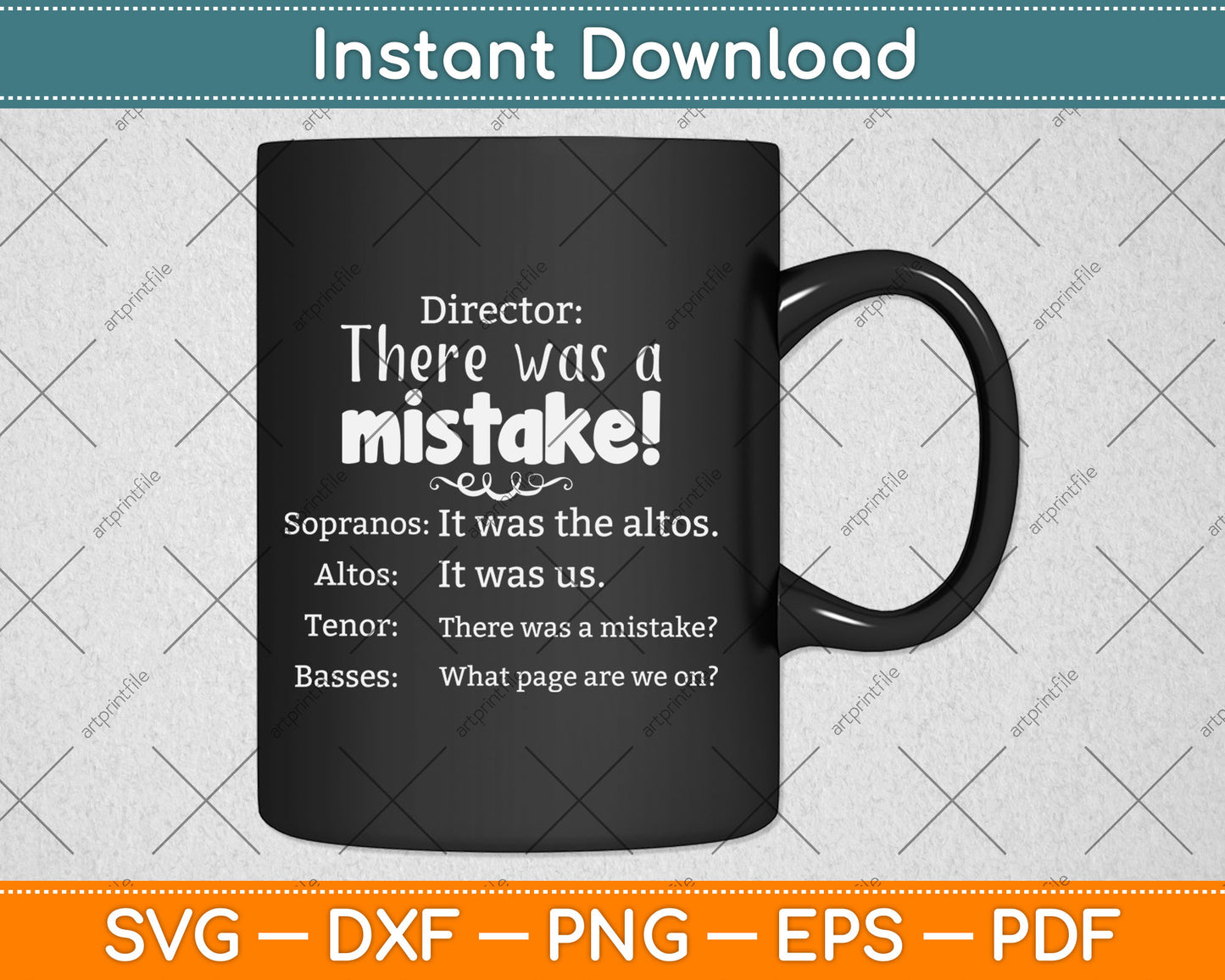Funny Choir Director Soprano Alto Tenor Bass Svg Digital Cutting File