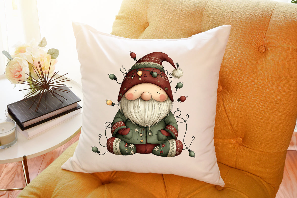 Funny Christmas Gnome Watercolor Clipart PNG Bundle
